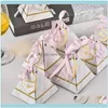 Gift Event Festive Supplies Home Gardengift Wrap 20pcs/50pcs/100pcs Pir￢mide Box Candy Box Spring Flower Party Favor com tag de fita para