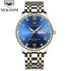 Nektom 8211 Mannen horloge luxe merk chronograaf sport herenhorloges waterdichte volledige stalen kwarts klok mannelijke relogio masculino G1022