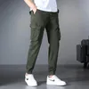 Calças masculinas 2022 bolso masculino ferramental harem preto hip-hop casual solta calças moda rua homens