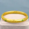 Bamboo Pattern Women Bangle Luxury Jewelry 18k Yellow Gold Filled Classic Fashion Pretty Gift