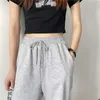 Yedinas Pantaloni a gamba larga Donna Casual Streetwear Abiti larghi A vita alta Hip Hop Hole Jogger Primavera Tasche femminili Pantaloni sportivi 210527