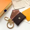 Designer brief portemonnee sleutelhanger sleutelhanger mode portemonnee hanger auto chain charm bruin bloem mini tas Trinket geschenken accessoires met doos