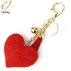 Femmes coeur porte-clés plein cristal porte-clés sac à main pendentif gland doré chaîne sac porte-clés 6 couleurs