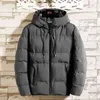 Fgkks bawełniana kurtka wyściełana męska jesienne i zimowe kurtki casual odzież plus rozmiar z kapturem gruby ciepły płaszcz parki mężczyźni 211214