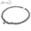 Younoble Real Black Freshwater Pearl För Kvinnor, Pearl Choker Halsband Bridal Girl Mor Bästa Vänner Födelsedaggåva