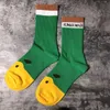 Chaussettes pour hommes en stock Green Sock Women Men Unisex Cotton Basketball