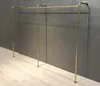 Hangers Racks Väggmonterade Damkläder Golv Enkel Display Rack Titanium Gold Side Kläder Pole