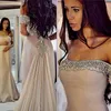 2021 신부 들러리 드레스 웨딩 파티 패션 긴 인어 손으로 만든 크리스탈 구슬 셰이프 빛 핑크 컬러 가운 드레스 가운