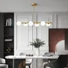 현대 펜 던 트 램프 LED 유리 공 거실 침실 주방 북유럽 긴 샹들리에 장식 홈 인테리어 조명