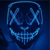 Maschera di Halloween LED Light Up Glowing Party Maschere divertenti The Purge Election Year Grande Festival Cosplay Costume Forniture Coser face sheild cx22