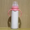 Nouveauzoz Baby-Baby-Baby-Baby-Baby Bouteille de lait en acier en acier de la poignée avec poignée Portable Kids tasses Double muraille pour enfants Livraison EWA5198