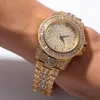 Diamant complet Iced Out Watch New Fashion Hip Hop Punk Gold Silver Cumbic Zircon Dial Mens Wristwatch Calendar Quartz Watch Gift8219020