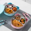 Baby Dishes Thermal Insulation Lunch Box Cute Baby Tableware Bowl Portrable Suction Bowl Sucker Feeding Bowl Dining Plate