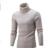 Pulls décontractés pour hommes 5 couleurs pulls côtelés à col roulé à manches longues pull solide pour l'automne et l'hiver