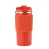 450ml Coffee Thermos Tumbler with Non-slip Case Double Layer Stainless Steel Car Vacuum Flask Travel Insulated Bottle