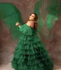 2021 Mode Groene Avondjurken Tiered Ruches Prom Dress Off The Shoulder Dames Formele Jurken Vestido de Novia