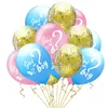 Feestdecoratie 12 inch vraagteken jongen of meisje confetti pailletten baby shower sex geslacht onthulling ballon verjaardagsdecoraties volwassen kinderen