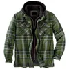 Winter Men Jackets Plaid Coat Male Warm Parkas Hooded Windbreaker Outwear Overall Men Clothing Casual Loose Sport Jacket LX077 211105