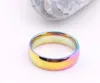 2021 New Fashion Mens Womens Rainbow Colorful Ring Titanium Stainless Steel Wedding Band Rings Dropshipping