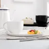 Tasses à café européennes, ensemble de tasses et soucoupes pour petit déjeuner et soucoupe créatives simples, gommage au lait, tasse noire et blanche, deux pièces