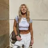 Casual Angel Print Short Sleeve Patchwork Crop Top Summer Women Sexy Skinny T Shirt Kvinna Streetwear Tee Toppar 210607