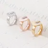 Titanium Steel Women Heart Finger Ring Gift Rings for Love Girlfriend Fashion Jewelry Accessories 3 Colors