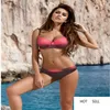 Sexy Multicolor Drukowane Rhinestone Bikini Duży S-2XL Swimwear Bikini Beach Set 2 Swimwear Sexy Rhinestone Bra i Panties Set