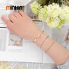 Minhin Mode Bracelet de manchette à feuilles ouvertes Bracelets pour femmes Simple Bracelet de poignet de couleur or Dames Charma Bracelet 3pcs / set Cadeau Q0719