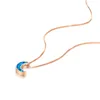 Pendanthalsband 2022 Trend Half Moon Necklace for Women White Blue Opal Femme Silver Color Wedding Neck Jewelry Box Chain