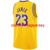 NIEUW 2021 Lebron James Yellow Jersey genaaid mannen vrouwen jeugd basketbal jerseys maat xs-6xl