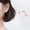 Mode 3 Kleur Geometrische Lijnen Stud Earring voor Vrouwen 925 Sterling Zilver Korea Stijl Fijne Sieraden Eenvoudige Oor Pin 210707