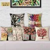 Almofada/travesseiro decorativo Plantas coloridas árvores de vida almofada impressa para almofadas para trás do cáus