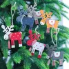 Décorations de Noël mignon elk en bois arbre suspendu pendentif creer ornement ornement de noël ornements de noël 2022