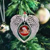 New Year Ribbon Angel Wings Christmas Pendant Photo A Piece Of My Heart Is In Heaven Xmas Tree Ornaments Gift Wall Home Decor with red rope