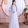 Vrouwen Chinese traditionele hanfu fee podium slijtage kostuum witte dame jurk borduurwerk bloem prinses folk danskleding