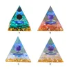 Objets décoratifs Figurines Orgonite Pyramide Péridot Générateur d'énergie en cristal de guérison symbolise Lucky Gather Fortune Protection Meditati