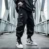 Houzhou Black Cargo Pants Men Joggers Hip Hop Techwear Pants Hippie Cargo Ounsers for Men Streetwear Plusサイズ特大220108