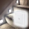 Sensore di movimento LED Night Light Smart Nights Lamp Lampada a batteria WC Lampade da comodino per la sala Corridoio Percorso WC Home illuminazione