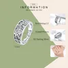 Cluster Rings Bamoer Cherry Blossom Flower Finger Ring for Women Emamel Daisy Wide Promise With Words Fine Jewelry Accessories GXR390