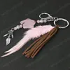 Natural Sonho Catceiro Chaveiros Penas Azul Tassel Pentagrama Keyring Para Carro de Parede Suspensão Decoração Amuleto Boho Jóias