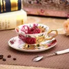 European Bone Ceramic Coffeeware Sets Porcelain Bone Coffeware Sets China Drinkware Coffee Cups and Saucer Sets Birthday Gift