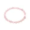 Natural Rosa Crystal Stone Beaded Strands Charm Armband Elastisk Bangle för Kvinnor Tjej Party Club Yoga Smycken