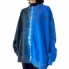 Contrast Color Bluza Sprężyna Jesień BF Amerykańska Top Oversize Luźny Tie-Dye Hit Okrągły Neck Terry Bluzy 210526