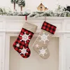 22 inch Embroidered Snowflake Christmas Stocking Xmas Ornaments Children Socks Gift Bag Decoration Tree Hanging Pendant Bags HH21-458