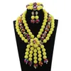 Earrings & Necklace Beautiful Nigerian Wedding Jewelry Set African Statement Women Gift Beads White ANJ404