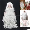 Christmas Decorations Festive & Party Supplies Home Garden Gift Santa Claus Wig And Beard Synthetic Hair Short Cosplay Wigs For Men White Ha