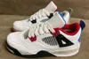 Kids Basketball Shoes 4s Fire Red University Blue Motorsport IV Collaboration Bred Toddler Sneaker Sail Muslin Black 4 Sneakers size 28-35