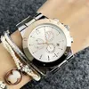 Fashion Brand Women Girls beautiful 3 Dials style Date Calendar Metal steel band Quartz wrist Watch P38270I