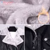 Aelegantmis Höst Vinter Läderjacka Kvinnor Faux Fur Coat Ladies Slim Short Motorcyle Biker Jacket Basic Warm Plush Ytterwear 211110