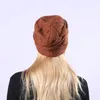 ビーニー/スカルキャップ2021ファッションフリースニットウールエンハット男性と女性の冬の毛皮の柔らかいふわふわフリニットキャップの女性ボンネット女性の帽子